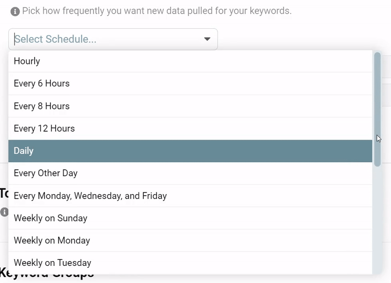 All Built-In Scheduling Options