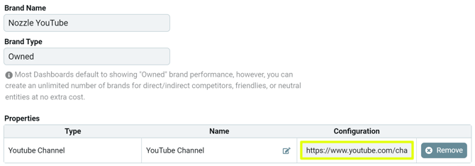 Brand YouTube - YouTube Channel option
