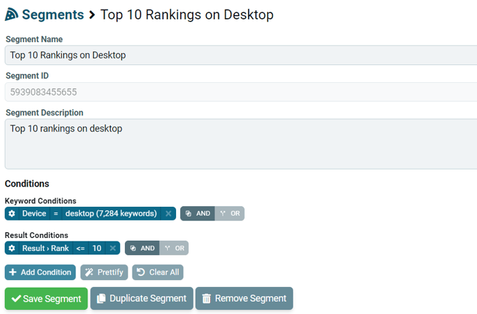 New - top 10 rankings on desktop