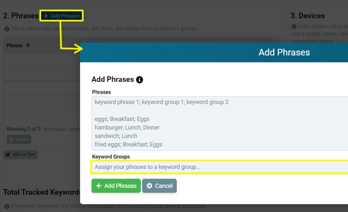 Newer - Tag Phrases to Groups when Adding