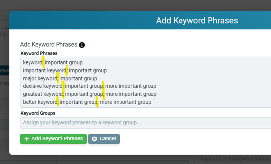 add keywords 4