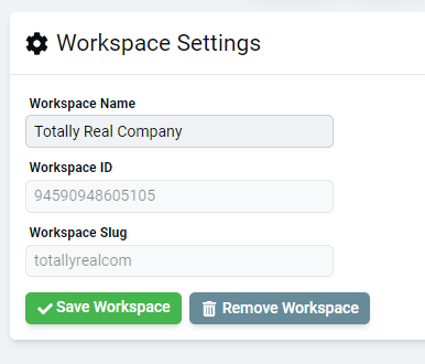 workspace slug